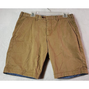 Ted Baker Shorts Mens Size 34 Brown Cotton Flat Front Straight Leg Slash Pockets